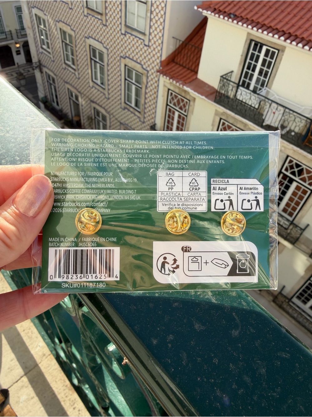 Starbucks Portugal Release Fall Bear & Pumpkin Pin Set - Orange, Green, Black - Picture 4 of 4